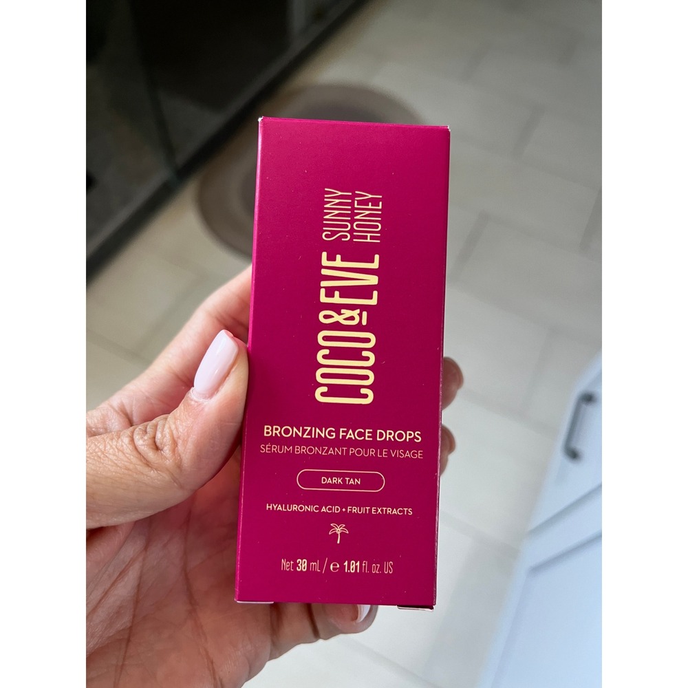 Coco & Eve Sunny Honey Bronzing Face Drops Dark Tan 30ml New Sealed Box
